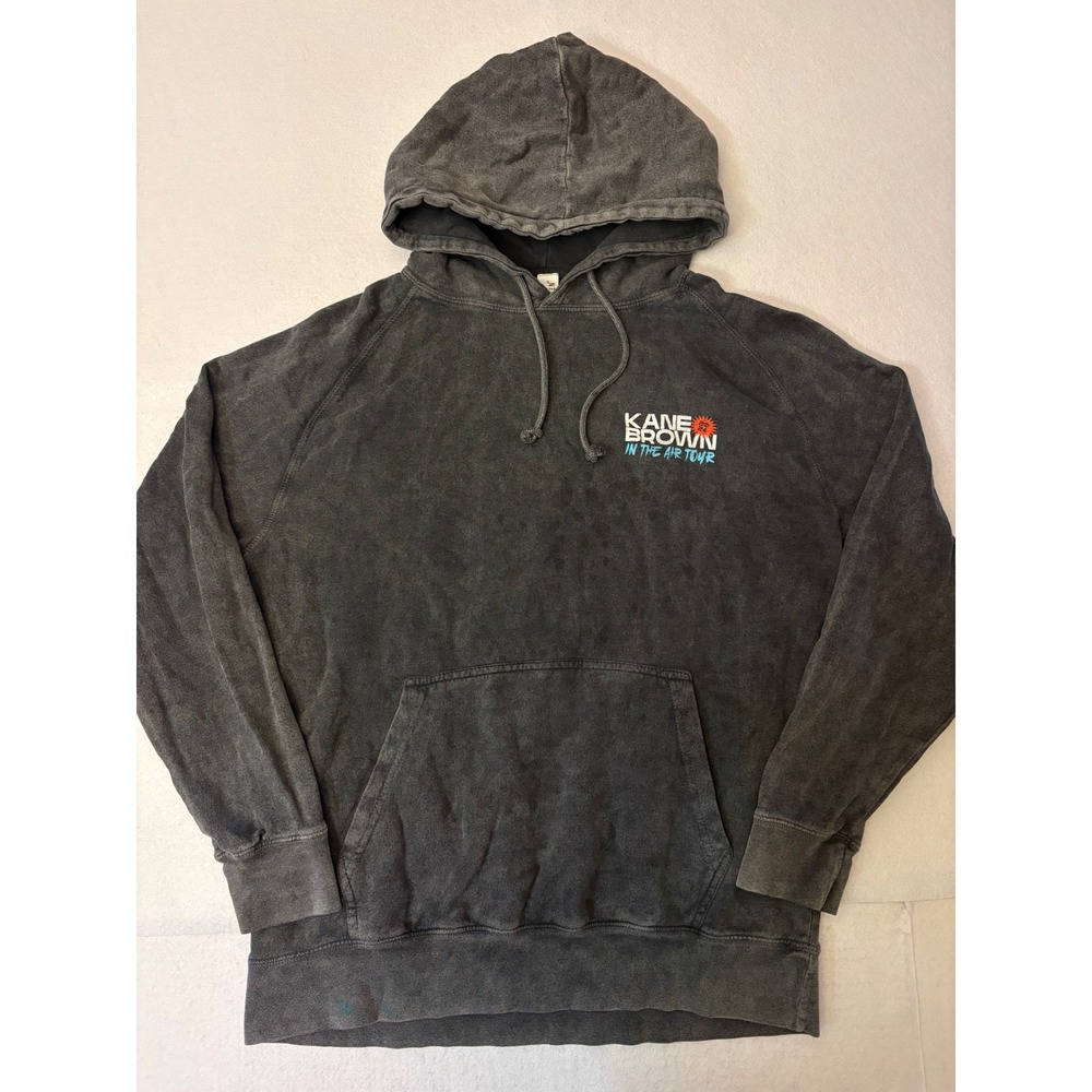 Kane Brown In The Air Tour 2024 Hoodie Charcoal Mineral Wash LST004 Large